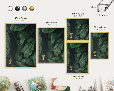 Tableau pour aimants cadre doré La verdure de la nature
