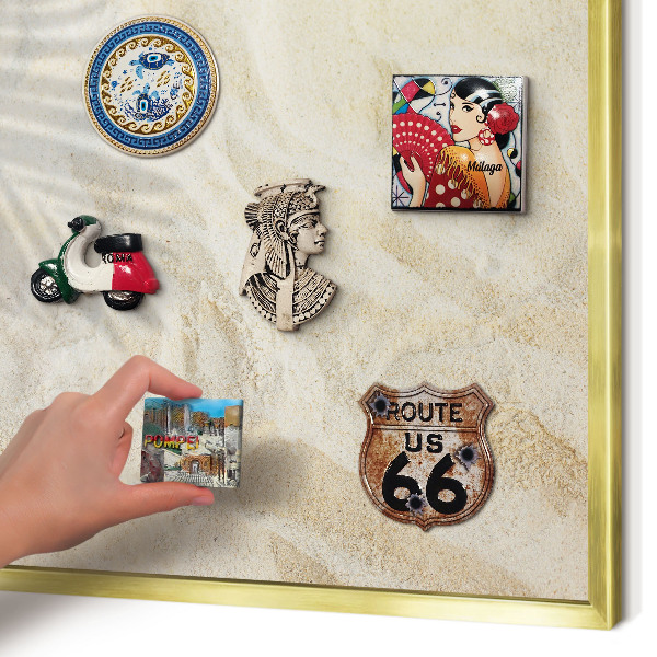 Tableau pour aimants cadre doré Motif tropical