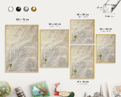 Tableau pour aimants cadre doré Motif tropical