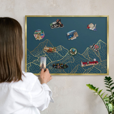 Tableau pour aimants cadre doré Minimalisme montagnard