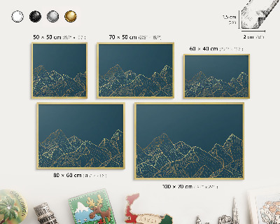 Tableau pour aimants cadre doré Minimalisme montagnard