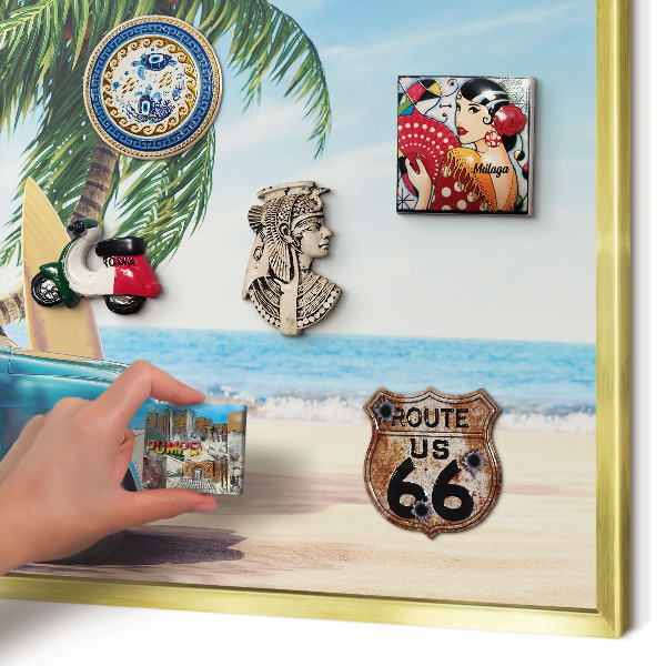 Tableau pour aimants cadre doré Paix des vacances