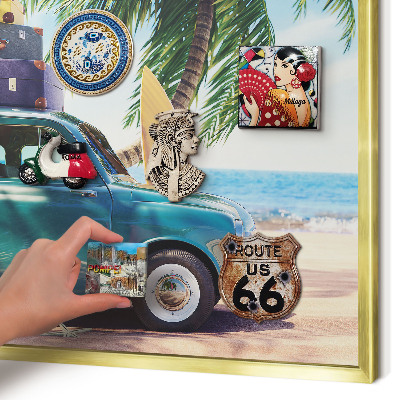 Tableau pour aimants cadre doré Paix des vacances