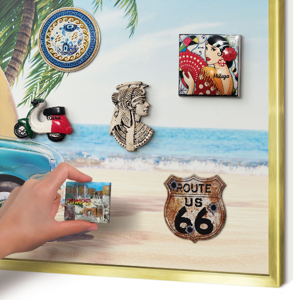 Tableau pour aimants cadre doré Paix des vacances