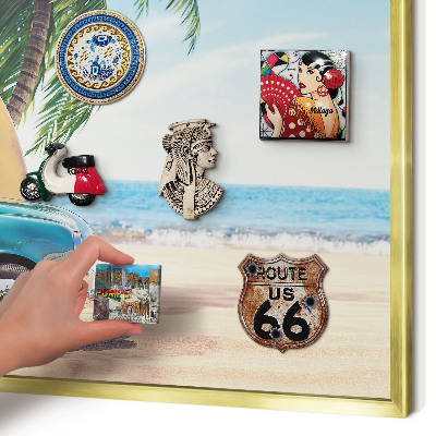 Tableau pour aimants cadre doré Paix des vacances