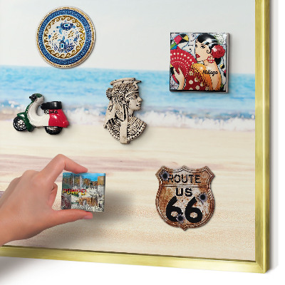 Tableau pour aimants cadre doré Paix des vacances