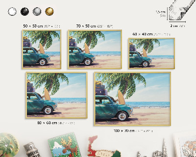 Tableau pour aimants cadre doré Paix des vacances