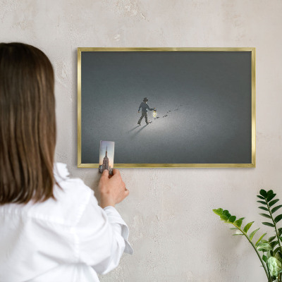 Tableau pour aimants cadre doré Randonnée nocturne