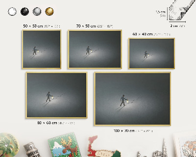 Tableau pour aimants cadre doré Randonnée nocturne