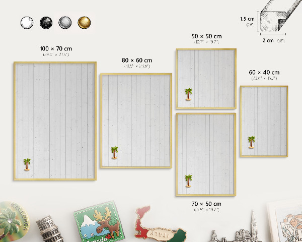 Tableau magnétique avec cadre de couleur dorée Tableaux blancs