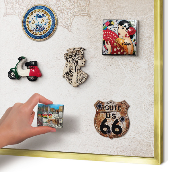Tableau pour aimants cadre doré Motifs ethniques