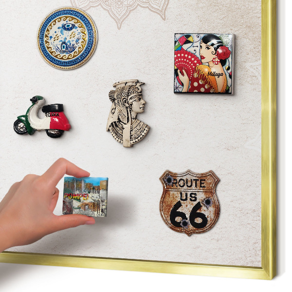 Tableau pour aimants cadre doré Motifs ethniques