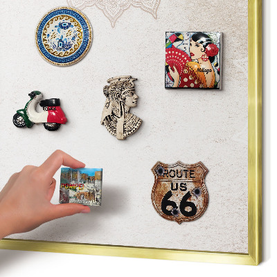 Tableau pour aimants cadre doré Motifs ethniques