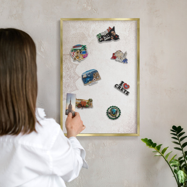 Tableau pour aimants cadre doré Motifs ethniques