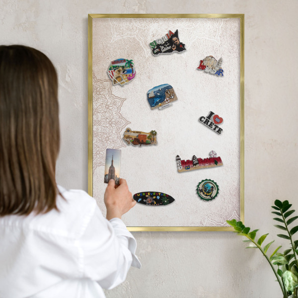 Tableau pour aimants cadre doré Motifs ethniques