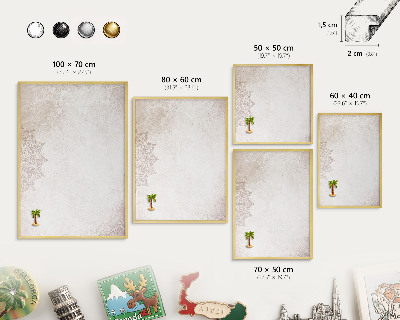 Tableau pour aimants cadre doré Motifs ethniques