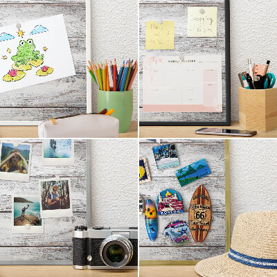 Tableau magnétique avec cadre de couleur dorée Bois rustique