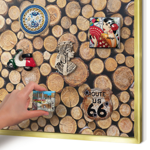 Tableau pour aimants cadre doré Cercles en bois