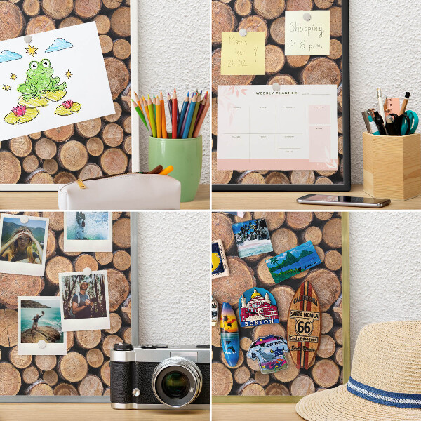Tableau pour aimants cadre doré Cercles en bois