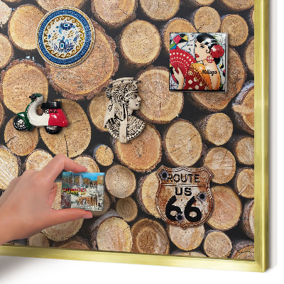 Tableau pour aimants cadre doré Cercles en bois