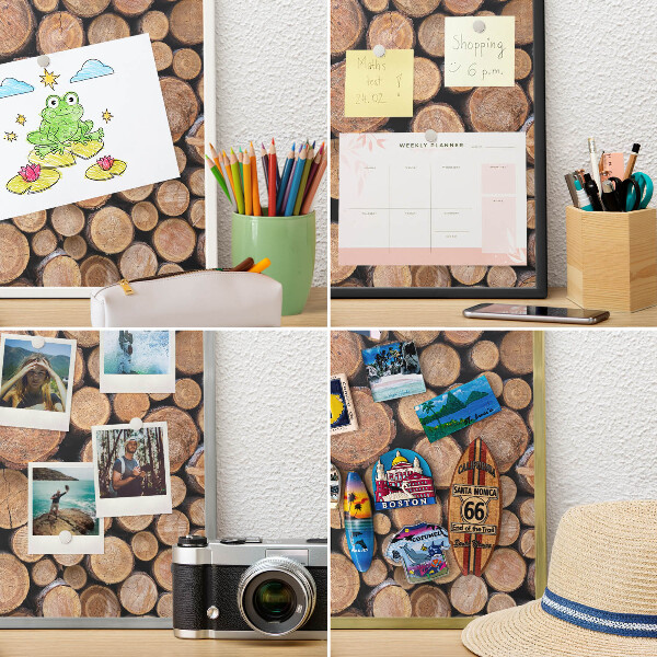 Tableau pour aimants cadre doré Cercles en bois