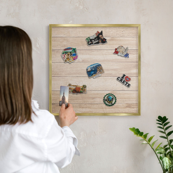 Tableau pour aimants cadre doré Planches de bois