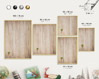 Tableau pour aimants cadre doré Planches de bois