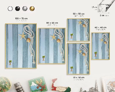 Tableau pour aimants cadre doré Climat maritime