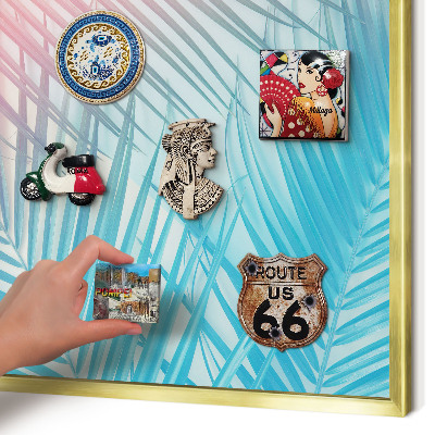 Tableau pour aimants cadre doré Élégance tropicale