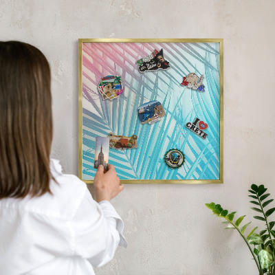 Tableau pour aimants cadre doré Élégance tropicale