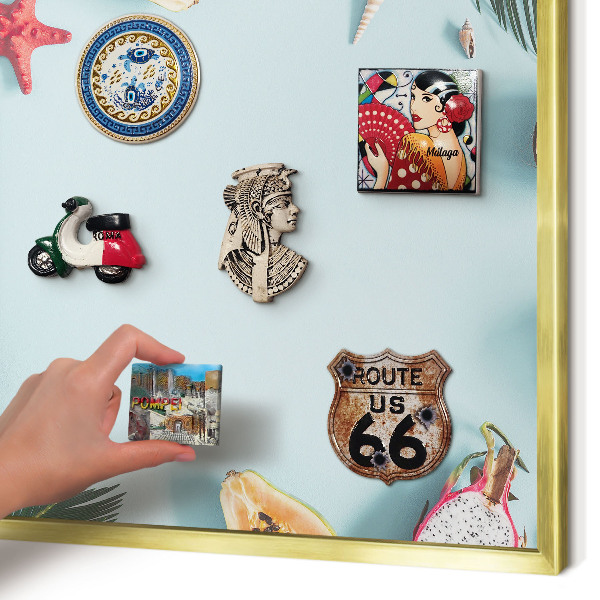 Tableau pour aimants cadre doré Vacances tropicales