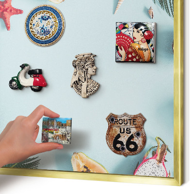 Tableau pour aimants cadre doré Vacances tropicales
