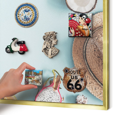Tableau pour aimants cadre doré Vacances tropicales