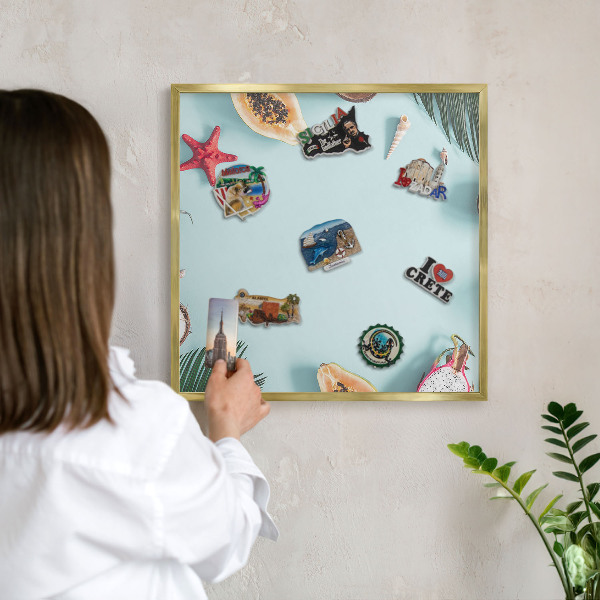 Tableau pour aimants cadre doré Vacances tropicales