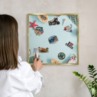 Tableau pour aimants cadre doré Vacances tropicales