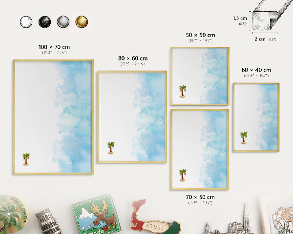 Tableau pour aimants cadre doré Paysage relaxant