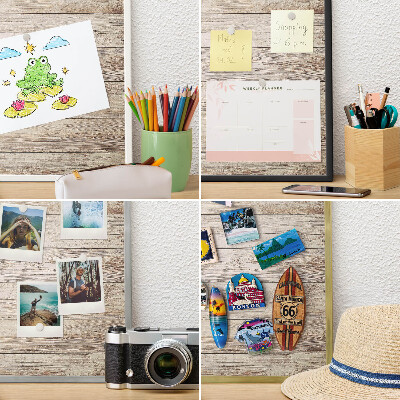 Tableau magnétique avec cadre de couleur dorée Texture bois
