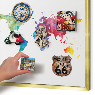 Tableau pour aimants cadre doré Carte des couleurs