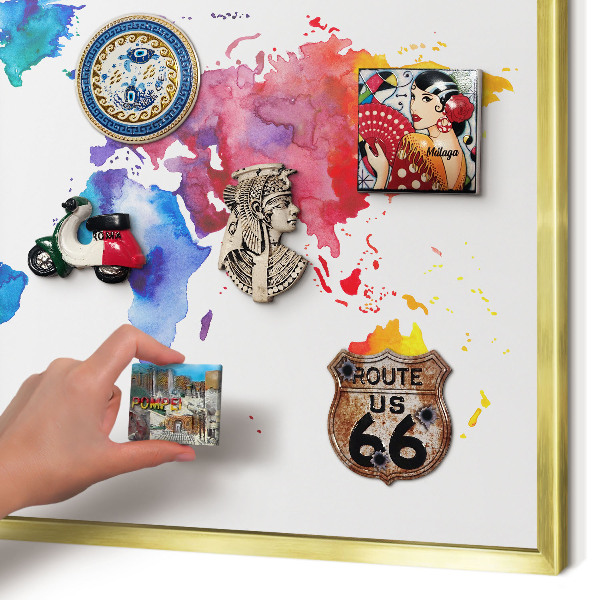 Tableau pour aimants cadre doré Carte des couleurs