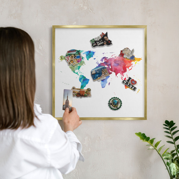 Tableau pour aimants cadre doré Carte des couleurs