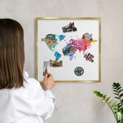 Tableau pour aimants cadre doré Carte des couleurs
