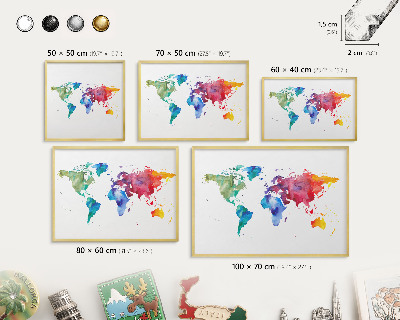 Tableau pour aimants cadre doré Carte des couleurs