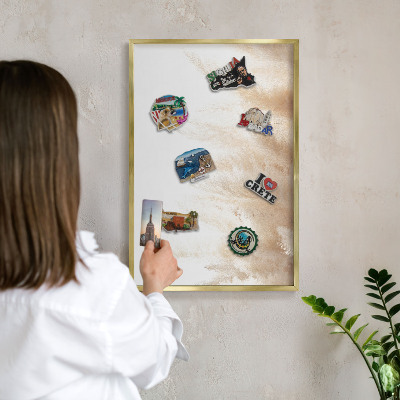 Tableau pour aimants cadre doré Graminées essentielles