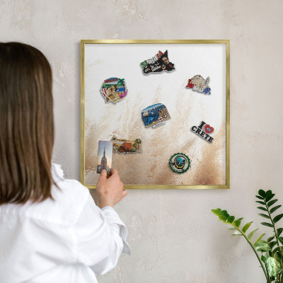 Tableau pour aimants cadre doré Graminées essentielles
