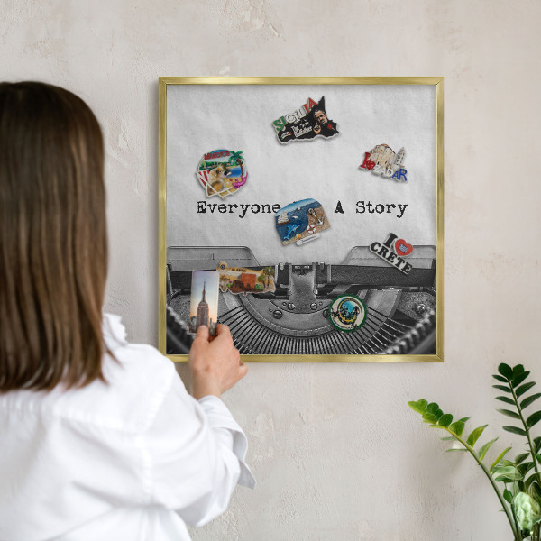Tableau pour aimants cadre doré Machine vintage