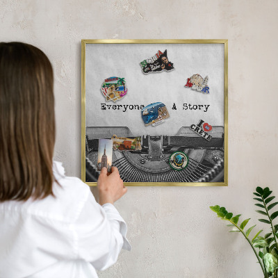 Tableau pour aimants cadre doré Machine vintage