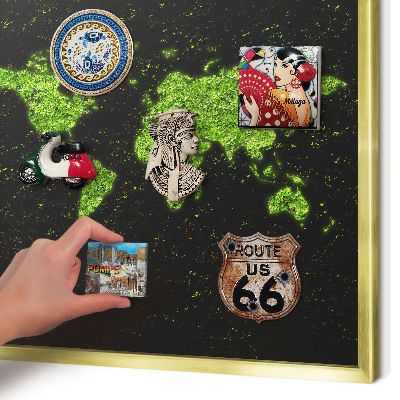 Tableau magnétique avec cadre de couleur dorée Carte verte