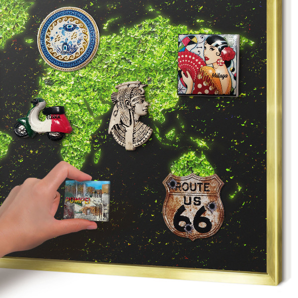 Tableau magnétique avec cadre de couleur dorée Carte verte