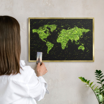 Tableau magnétique avec cadre de couleur dorée Carte verte