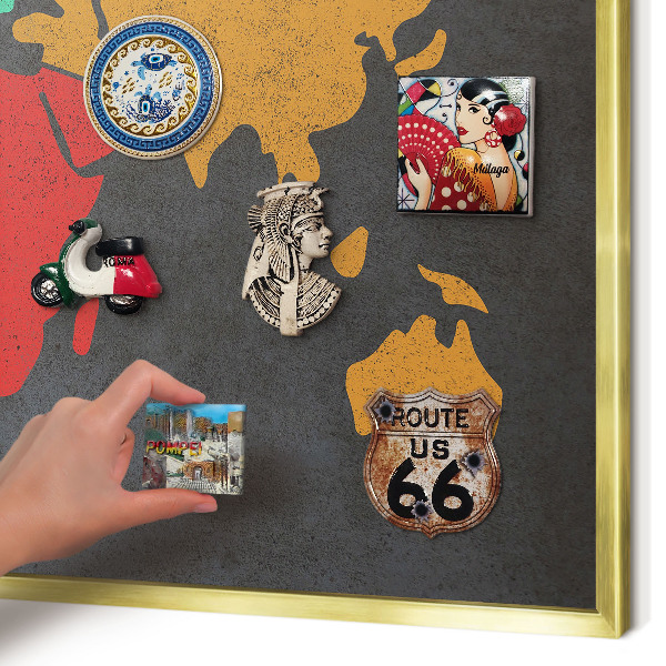 Tableau pour aimants cadre doré Carte des couleurs